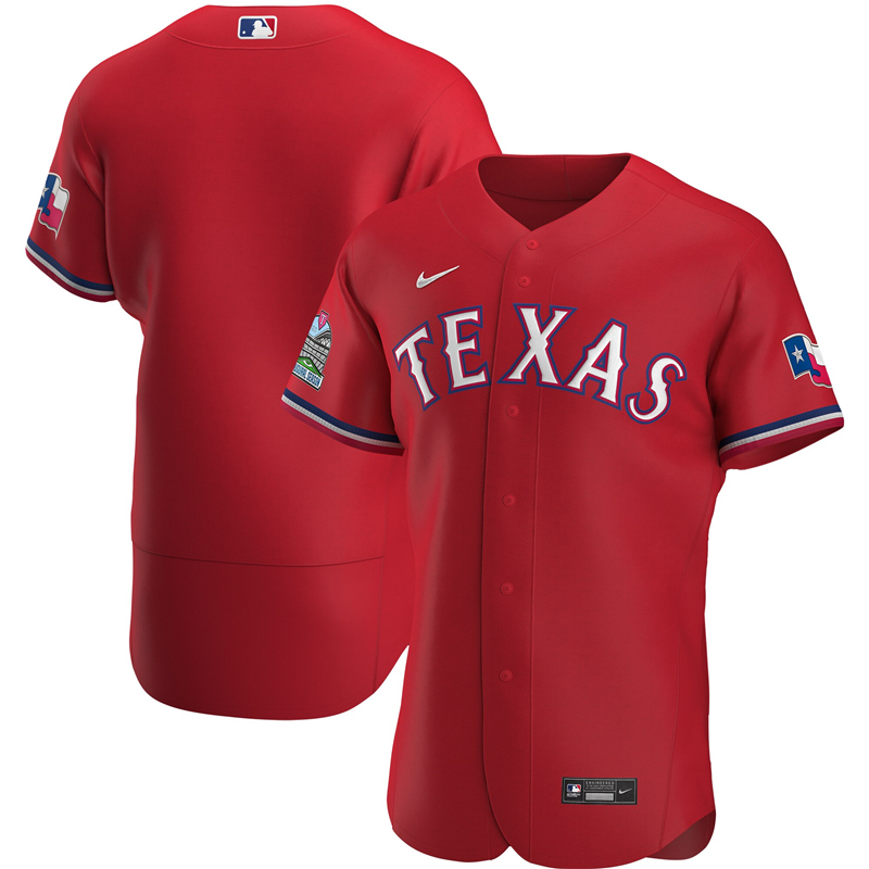 MLB Men Texas Rangers Nike Scarlet Alternate 2020 Authentic Team Jersey 